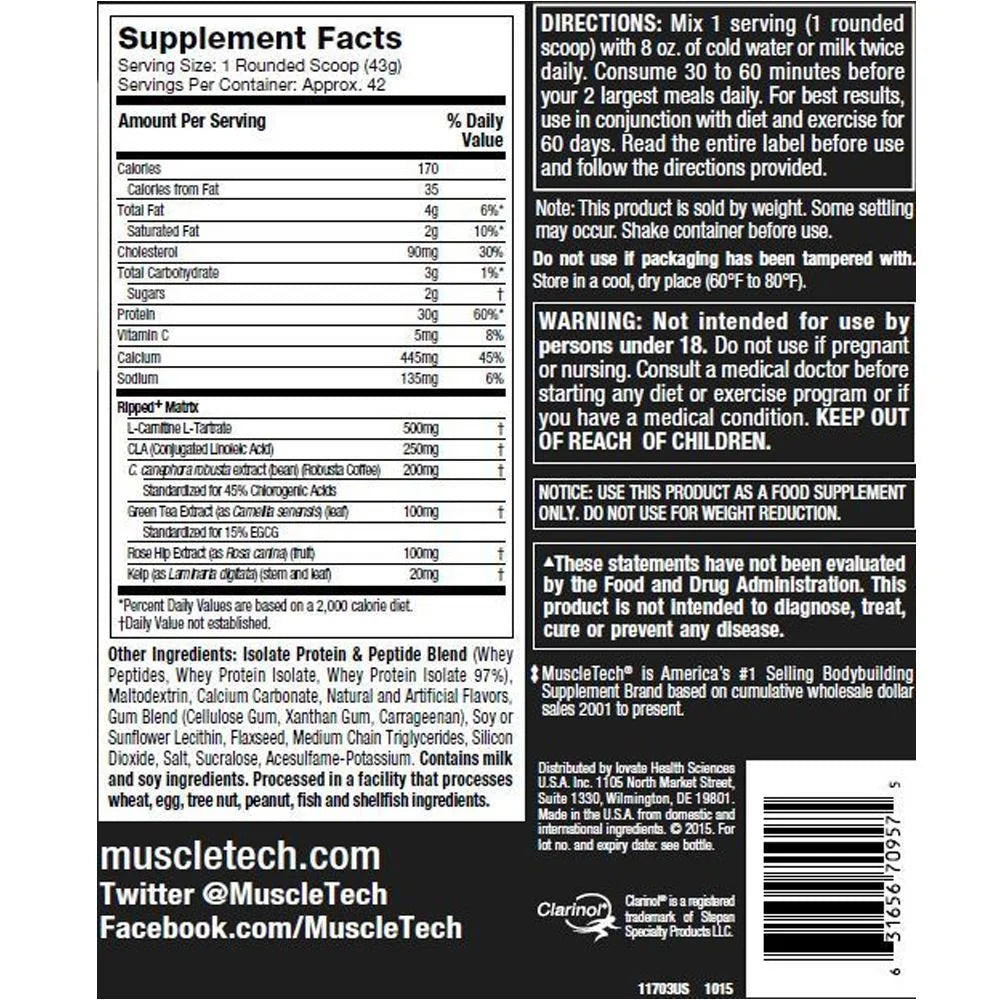 MUSCLE TECH NITRO RIPPED PROTIEN (4.1LB)